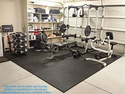 American Floor Mats - Heavy Duty Stall Tiles - Stable/Horse Tiles - Thick, Durable Rubber Flooring Solid Black 12' x 12' Set 3/8" Thick (36 Tiles Total)