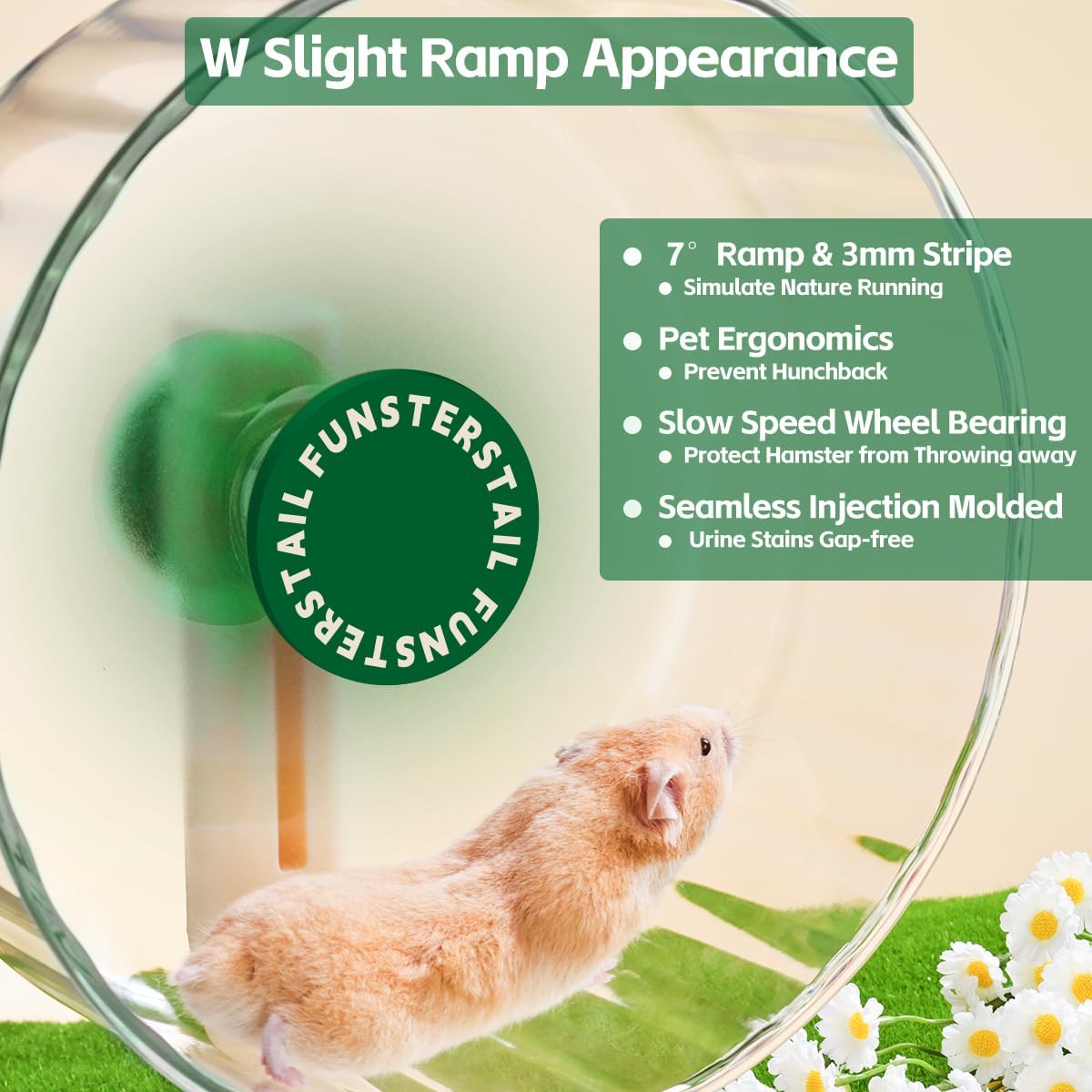 Super Silent Hamster Wheel 8.7 Inch, Magnetic Large Rat Wheel for Chinchilla, Gerbil, Guinea Pig, Cat, Mouse, Sugar Glider and Dwarf, Syrian Hamster Accessories (Avocado Green)