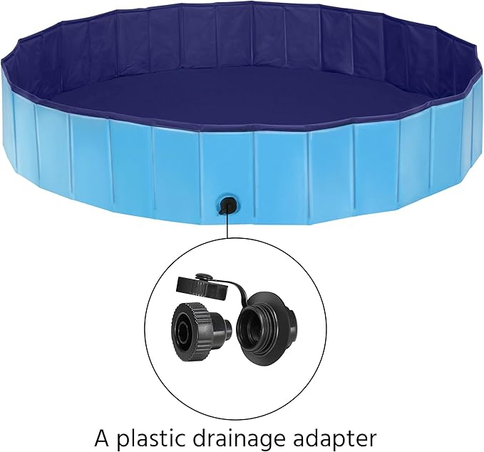 Yaheetech Foldable Dog Pet Bath Pool Hard Plastic Doggy Duck Swimming Pool Collapsible PVC Outdoor Bathing Tub Dog Pools for Large Medium Small Dogs XXXL