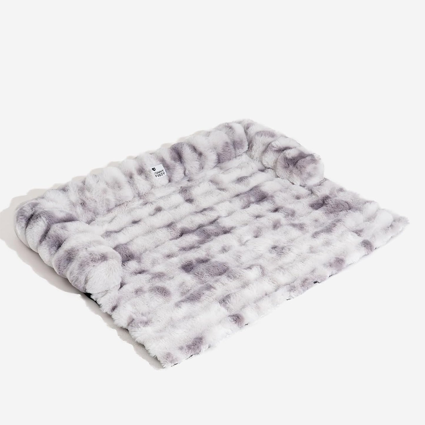 FUNNY FUZZY Pet Fluffy Fuzzy Couch Cover, Calming Washable Dog Bed Sofa Protector Pets Mat for Small Dogs and Cats (Tie-dye Grey,27.56 × 24.02 × 5.51 in)