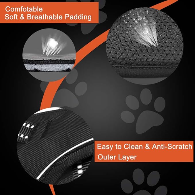 PHOEPET No Pull Dog Harnesses for Small Puppies Reflective Adjustable Front Clip Vest with 2 Metal Leash Attachment Hooks Soft Handle(XS, Pink)