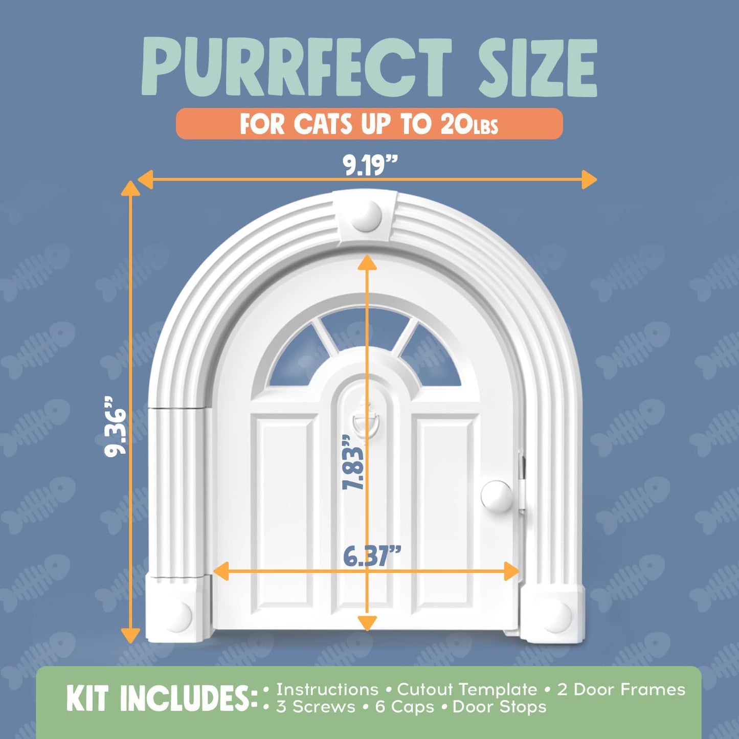 Meow Manor® Cat Door Interior Door - No-Flap, Interior Cat Door for Cats Up to 20 lbs, Easy DIY Setup, Secured Installation in Minutes, No Training Needed…