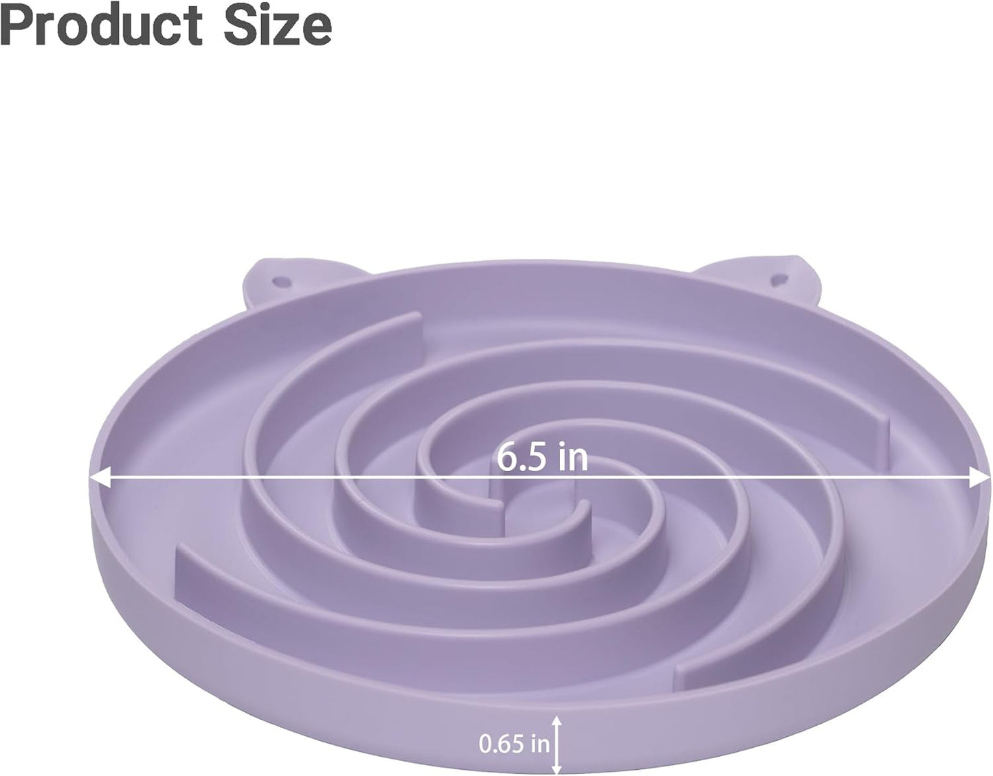 Slow Feeder Cat Bowl, Easy to Clean Silicone Bowl, Ideal for Dry and Wet Food (Purple and White)