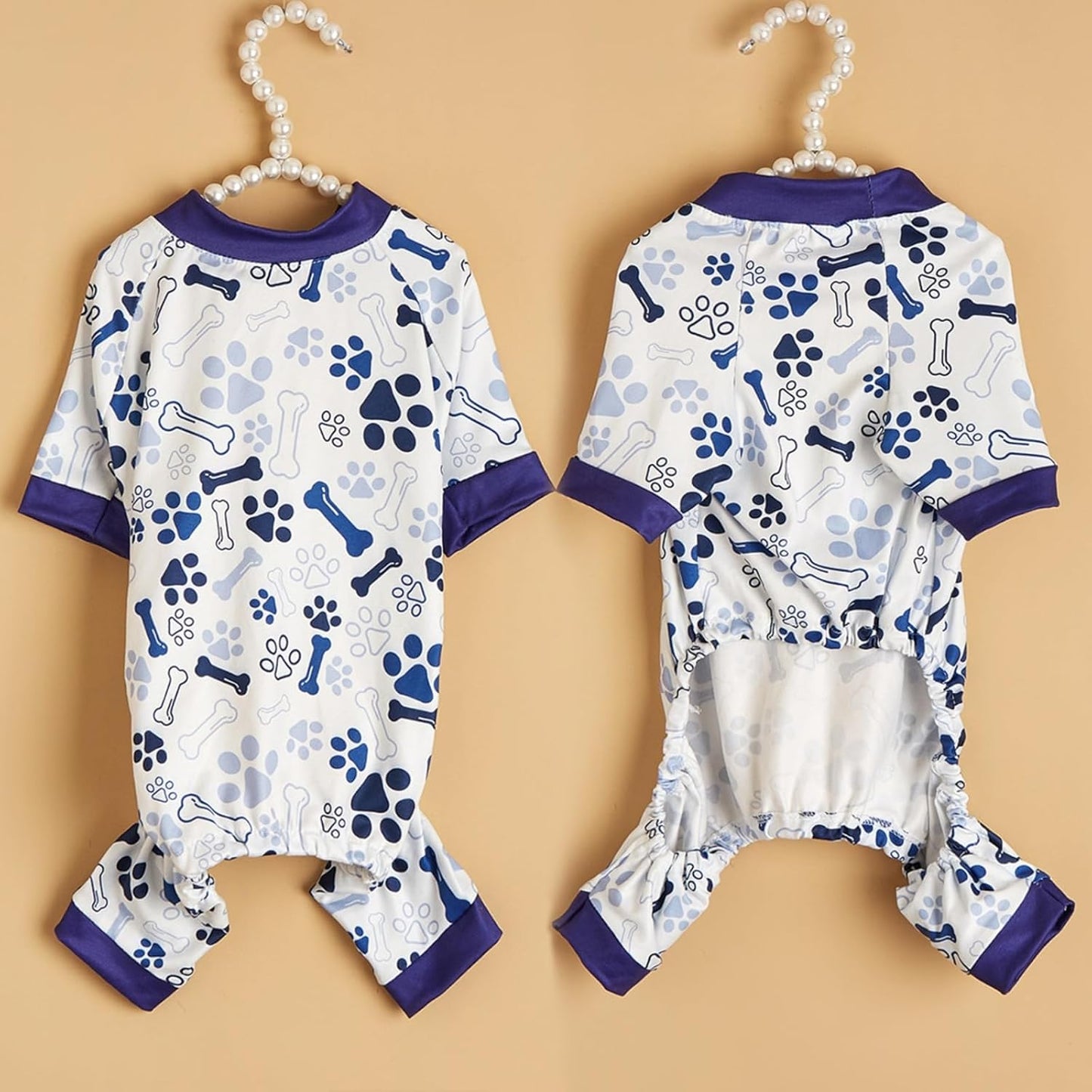 Vet-Approved Dog Onesie Pajamas for Medium Dog Clothes - Lightweight Soft Stretchy Puppy Costume - Certified Hypoallergenic Comfort Anxiety-Reducing (Blue, Large)