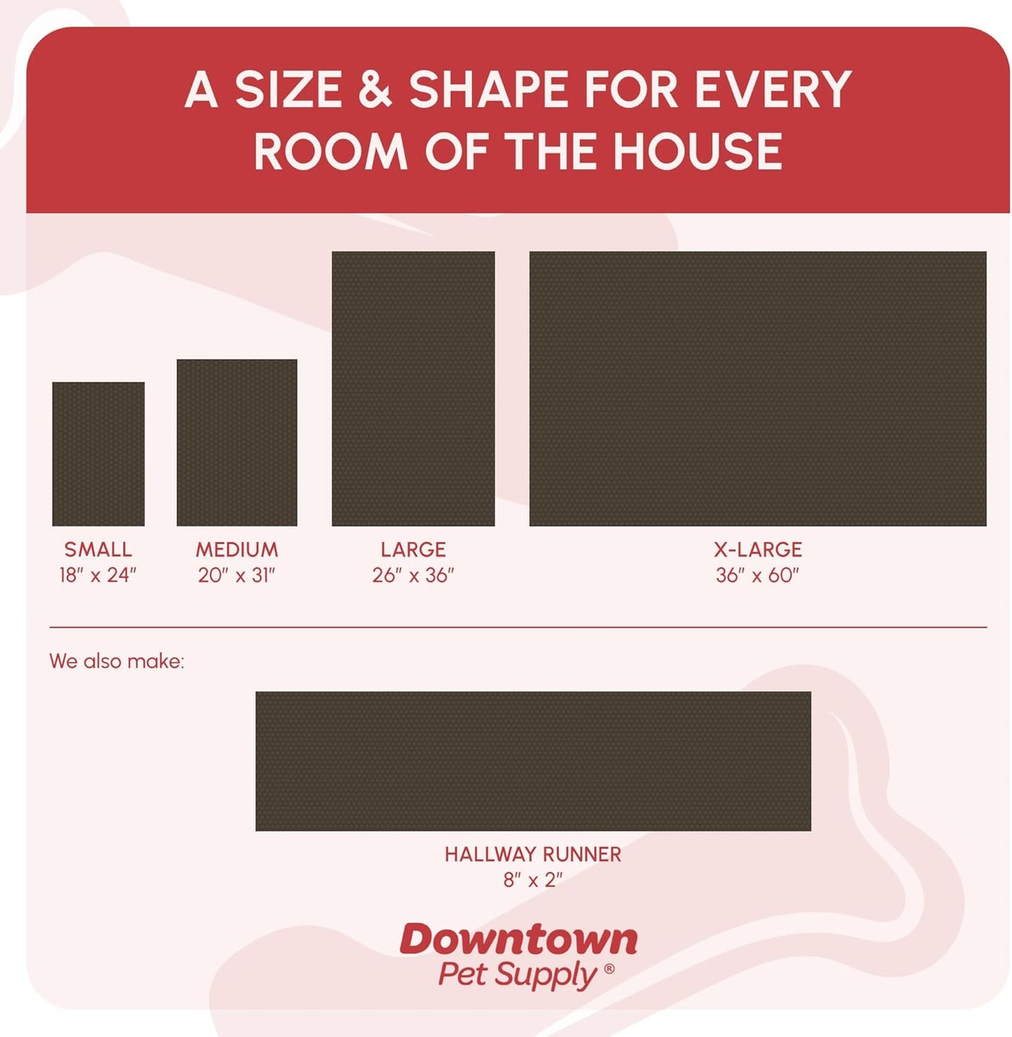 My Doggy Place Microfiber Dog Mat for Muddy Paws, 60" x 36" Brown - Non-Slip, Absorbent and Quick-Drying Dog Paw Cleaning Mat, Washer and Dryer Safe - X-Large/Runner