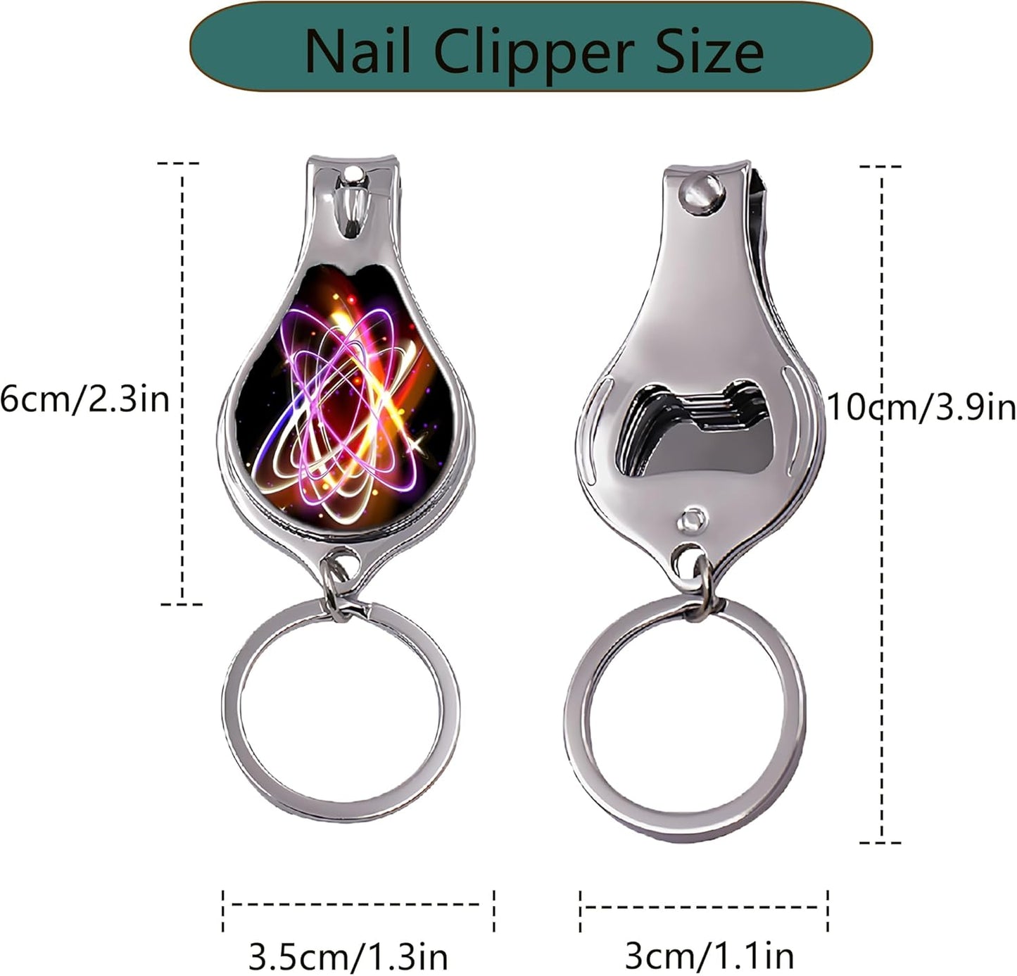 Nail Clippers for Men Women Sharp Keychain Fingernail Clipper 2 Pack Toenail Clippers Cute Nail Cutter Set Multifunction Cuticle Trimmer with Opener(Colorful)