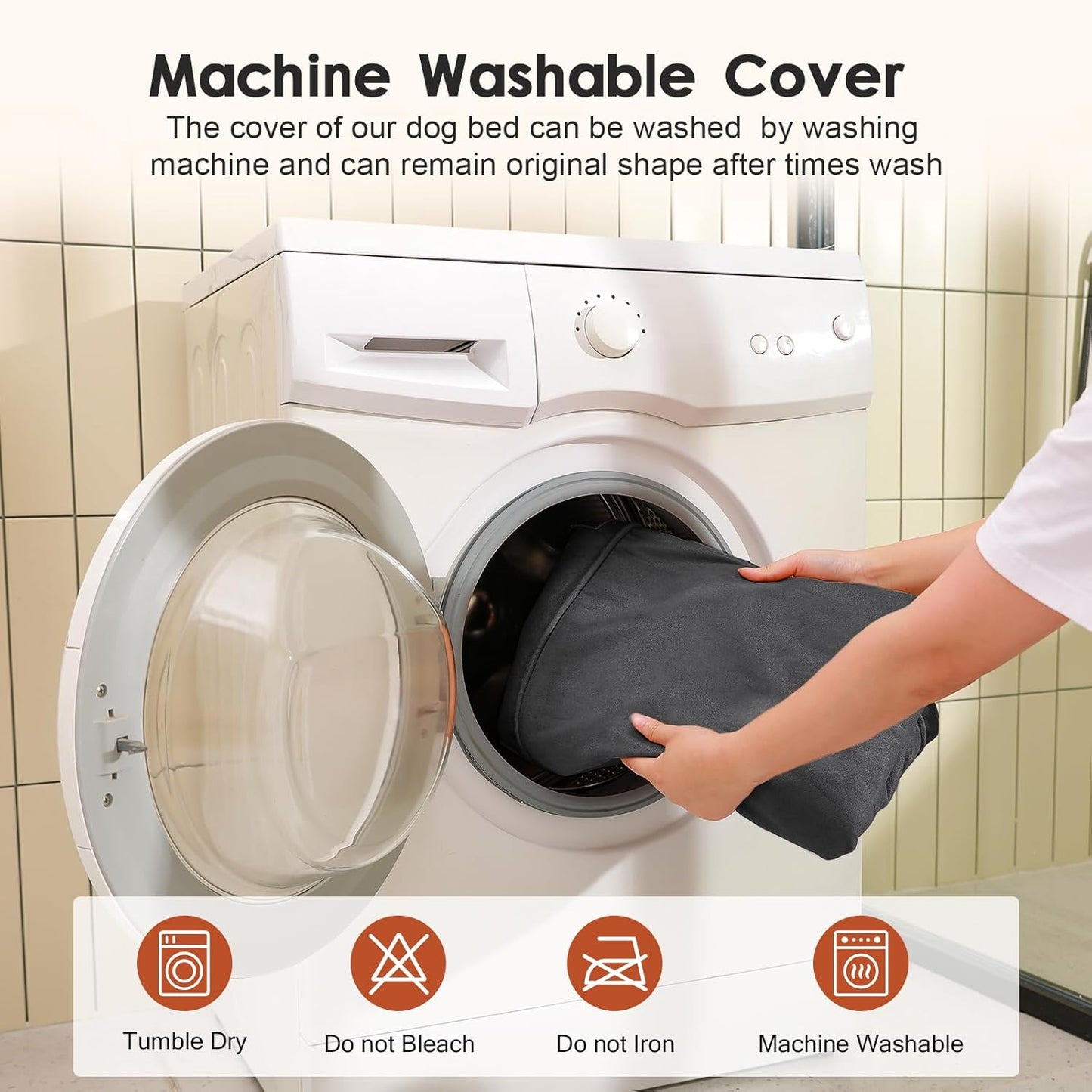 Upgraded Medium Dog Bed, 3" Memory Foam with Waterproof Liner, Chew Resistant Microsuede Cover, Removable and Washable, for Indoor, Outdoor, and Car Use, Nonskid Base, 35x23 Inches M Dark Grey