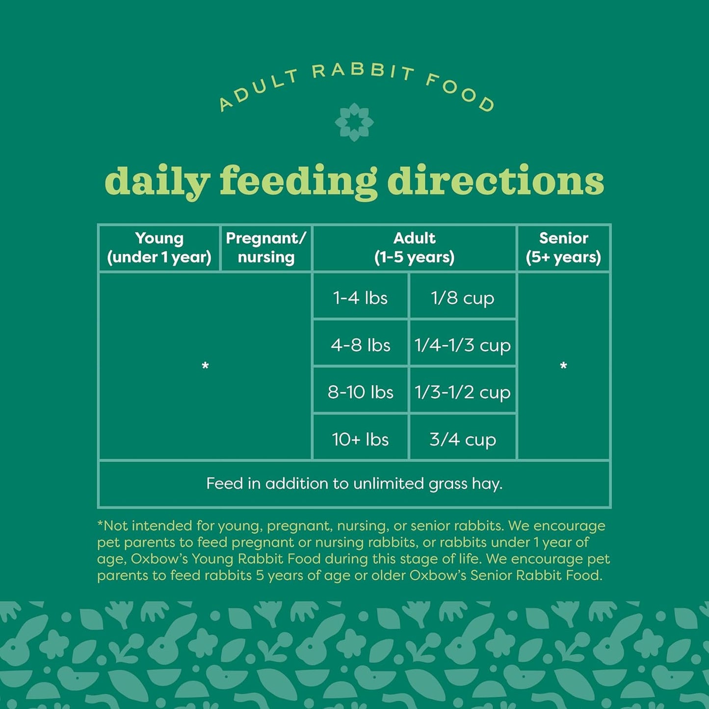 Oxbow Animal Health Garden Select Rabbit Food, Adult Rabbit, Made Timothy Hay, Vitamin & Mineral Rich Pet Food Pellets, Bunny Supplies, Made in USA, High Fiber, 4 lb Bag