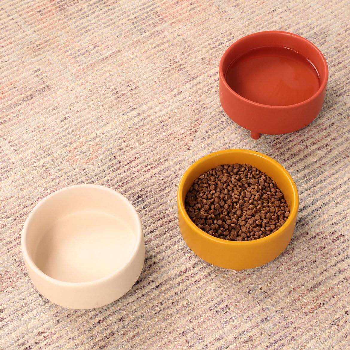 Waggo Uplift Ceramic Dog Bowl for Small Medium and Large Breeds - Heavyweight and Durable Pet Food and Water Dish Crock, Dishwasher Safe, Modern, Elevated Feeder (Vintage Grey, Small)