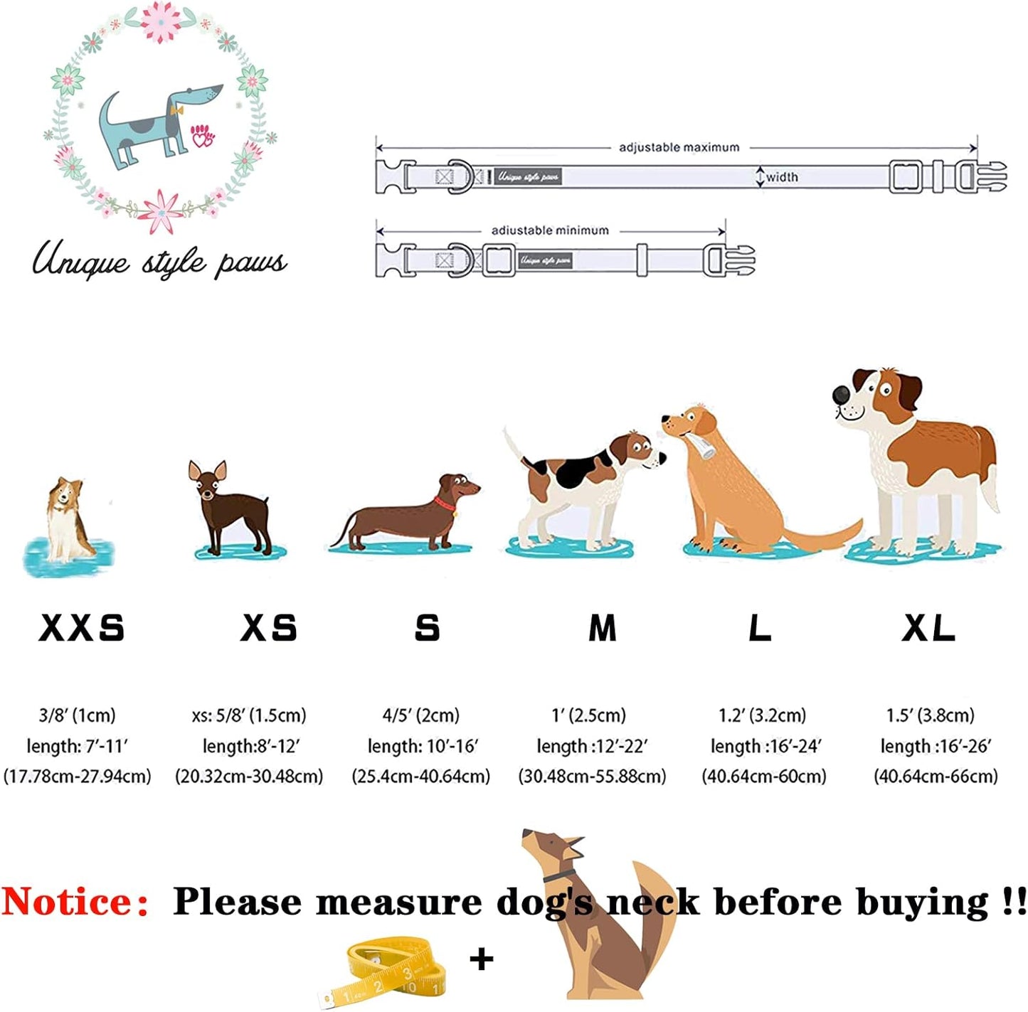 Unique style paws Christmas Dog Collar with Bow Tie Red Elk Cotton Collar Adjustable Puppy Collar for Small Medium Large Dogs-S