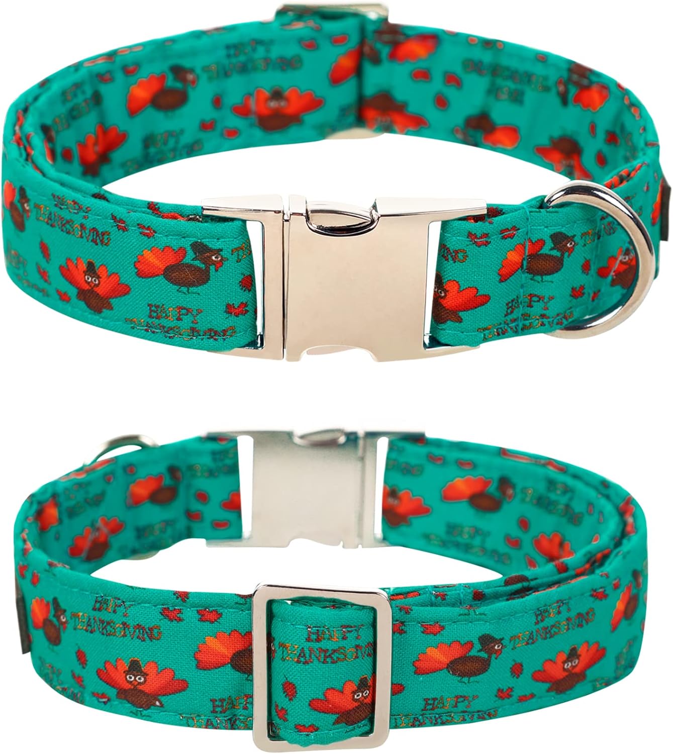 Lionet Paws Thanksgiving Day Dog Collar with Bowtie, Dog Sailor Bow Collar with Metal Buckle for Dogs, Adjustable Comfortable Dog Collar Girl Gift, M, Neck 13.5-22 in