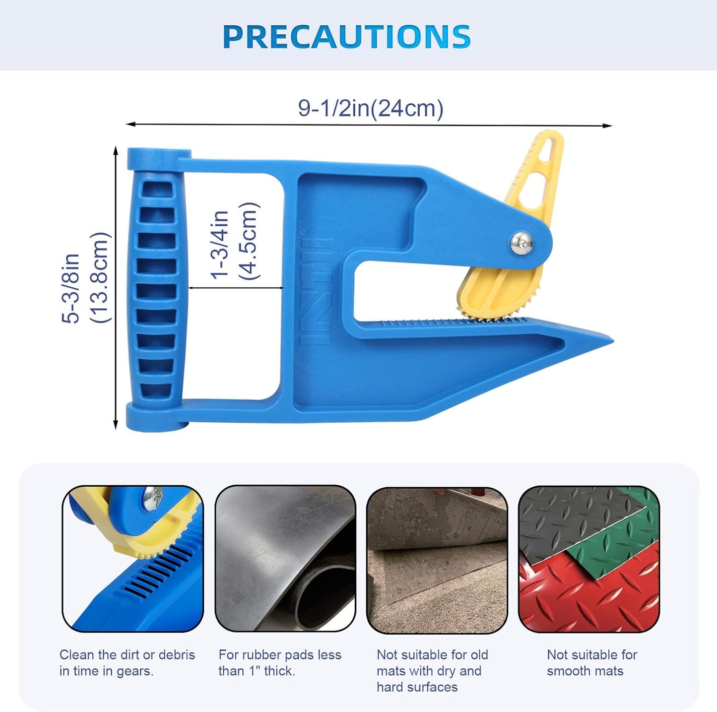 Heavy Duty Stall Mat Grippers - Pair of 2 Mat Movers Tool for Horse Stalls, Gym, Barn, and Trailer, Makes Moving Rubber Mats Easier, Saves Your Back and Hands