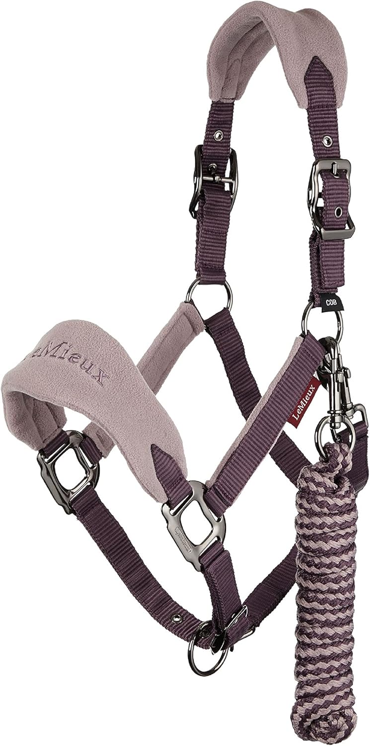 LeMieux Vogue Fleece Headcollar - Halter & Leadrope - Extra Padding, Adjustable at Curb and Poll Strap