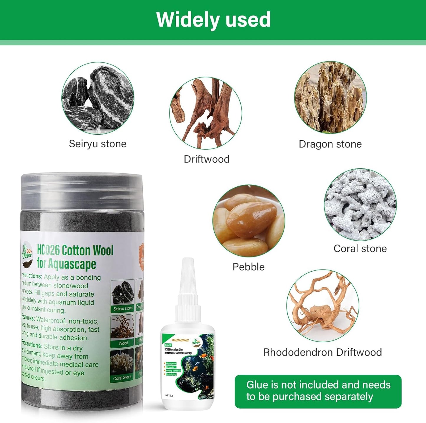 Cotton Wool for Aquascape- Gap Filler Cotton for Rocks & Wood | Aquarium Safe Bonding Material | Secure Adhesive Helper (Brownish red(Driftwood Color))