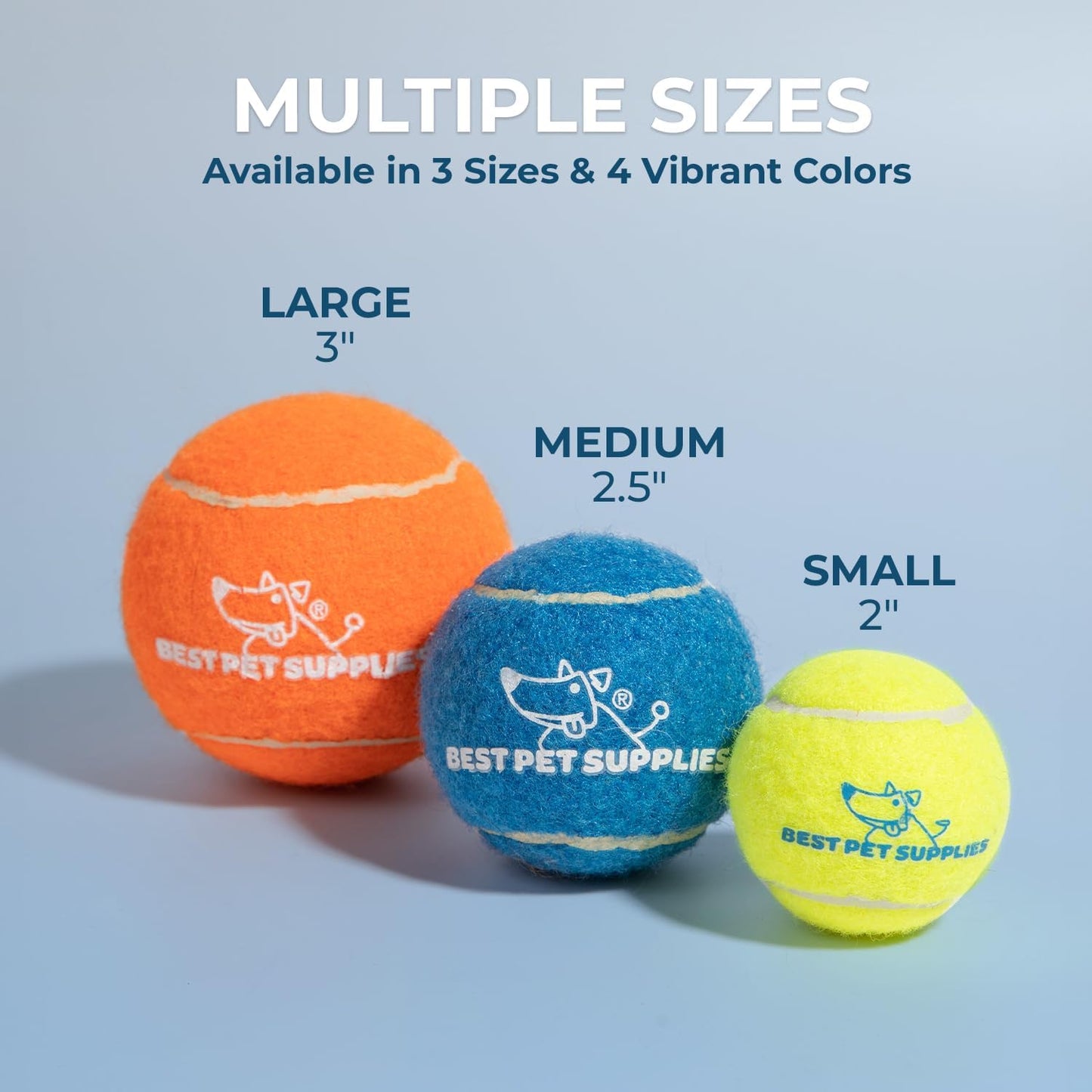 Best Pet Supplies Interactive Squeaky Dog Chew Toy, Ideal Dog Toys for Chewers, Small, Medium & Large Dogs, and Fetch Lovers - Tennis (Assorted Color), Medium (Pack of 4)