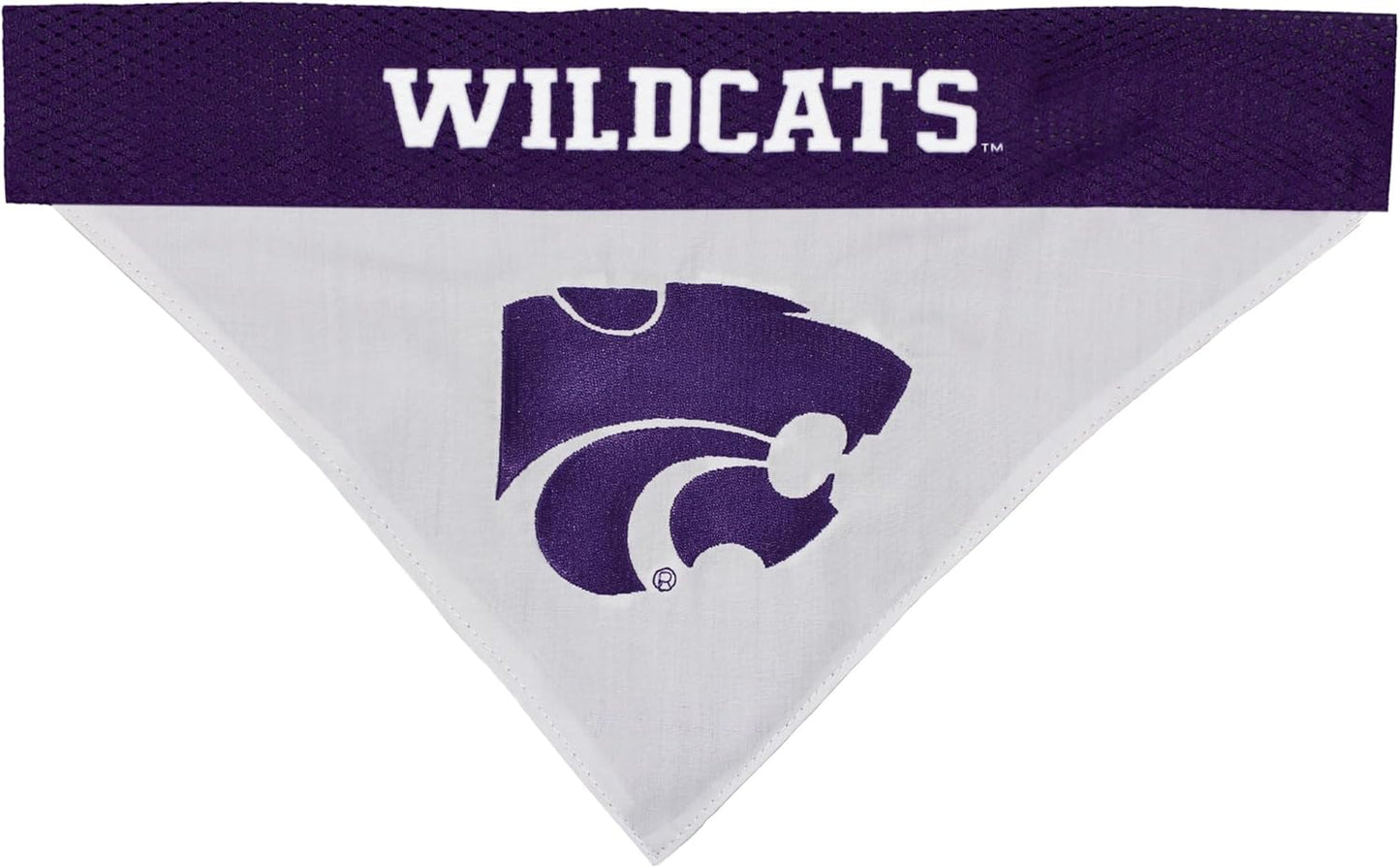 Pets First Collegiate Pet Accessories, Reversible Bandana, Kansas State Wildcats Size Small/Medium