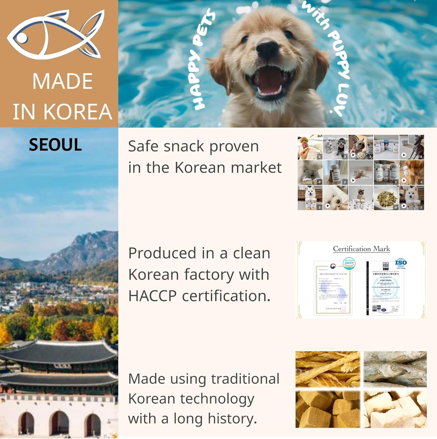 Puppyluv Treat - Air Dried Pollock Dog & Cat Treats, Wild Caught, Single Ingredient, Natural High Protein & Fish Oil, Grain Free, Gluten Free, 2.5oz