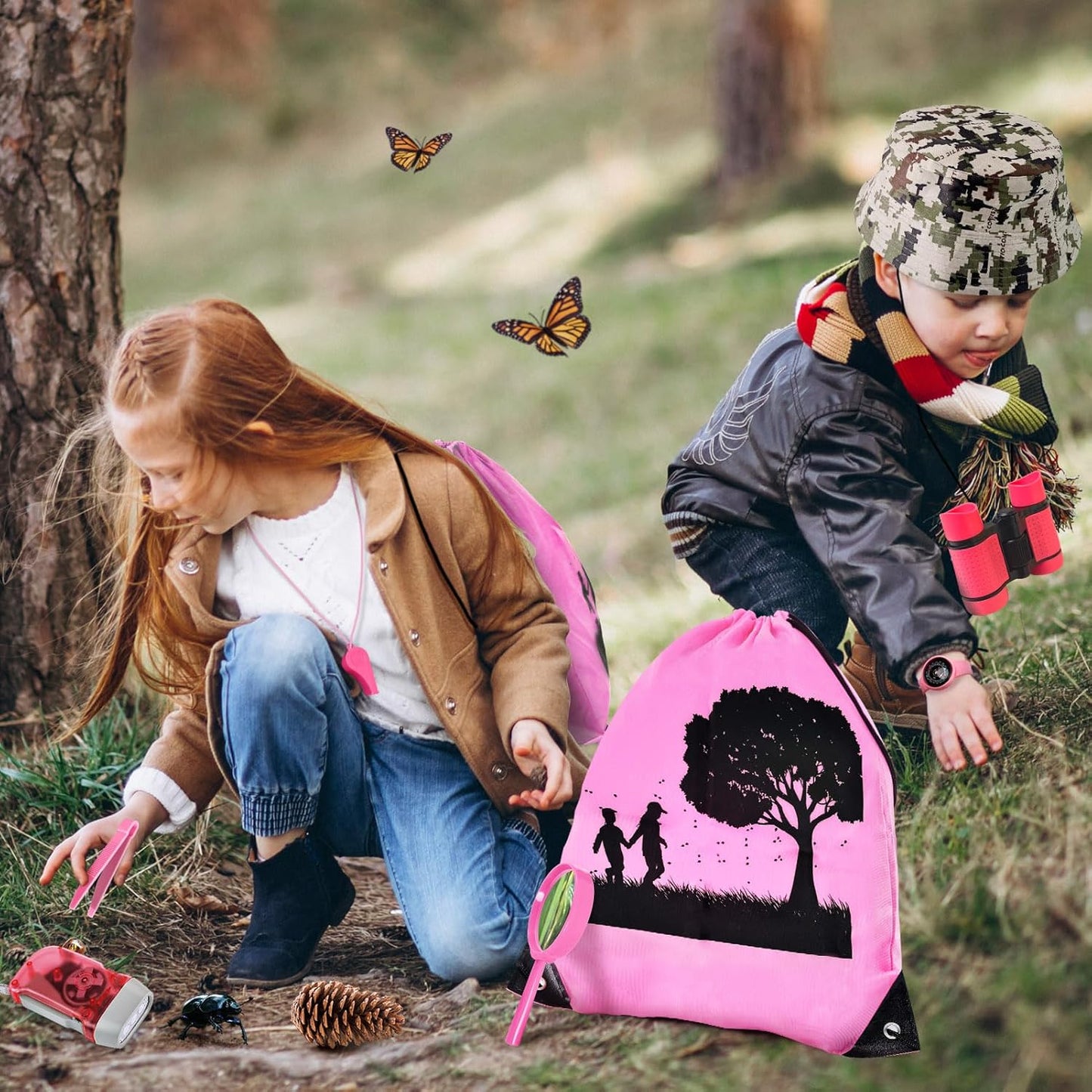 Kids Explorer Kit & Bug Catcher Kit, Camping Gear for Kids, Outdoor Exploration Set with Backpack & Binoculars, Ideal Outdoor Adventure Toys for Boys Girls 3-12