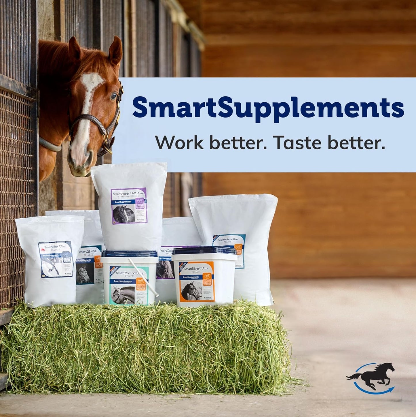 Uckele by SmartEquine EquiBase Grass Pellets | Horse Vitamins & Minerals Supplement | Forage Balancer | Horses in Light to Moderate Work | 15 lb Bucket