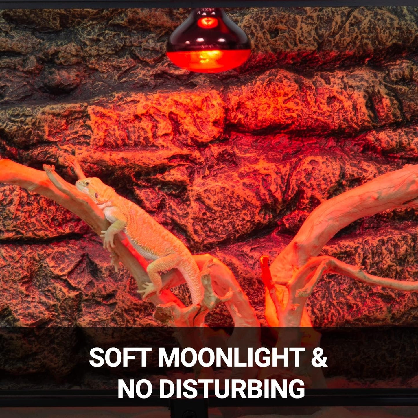 REPTI ZOO 75W Reptile Heat Lamp Bulb 2PCS Infrared Heat Emitter Red Heat Lamp for Reptile Amphibian, Infrared Basking Spot Light Bulb