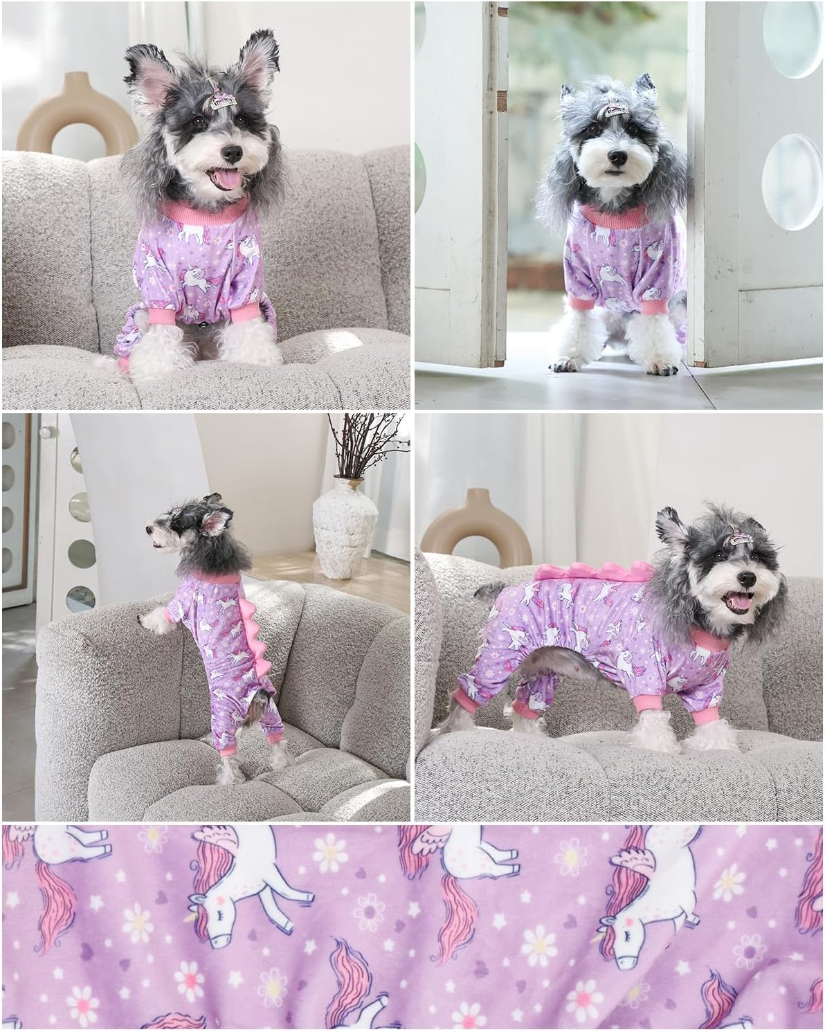CuteBone Dinosaur Costume Dog Pajamas, Stretchy Spandex Crystal Velvet Sleepwear Coat for Small Dogs, Soft & Warm Pet Outfit Clothes for Cold Weather, Cozy Pullover Design COSP11S
