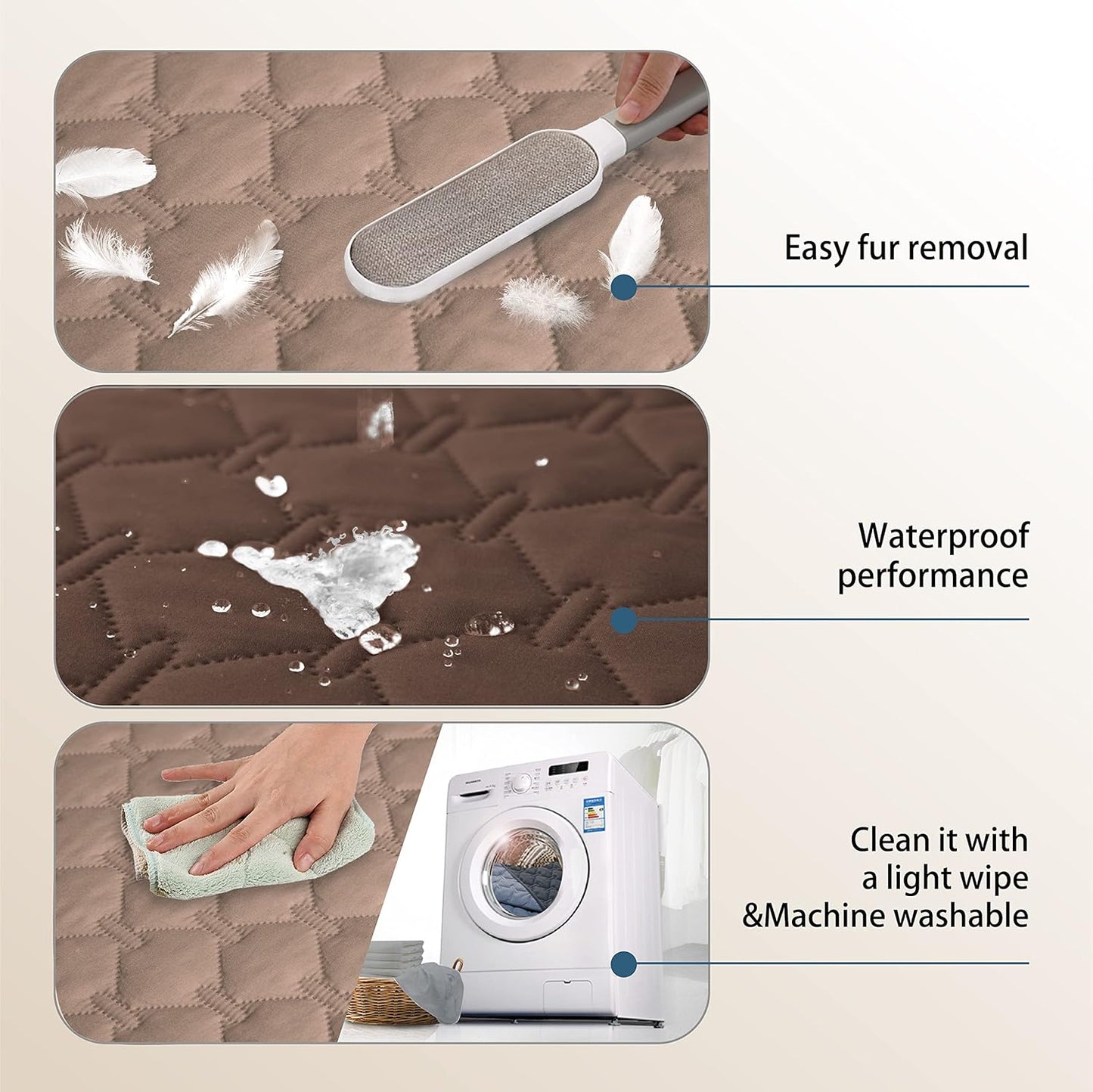 gogobunny 100% Double-Sided Waterproof Dog Bed Cover Pet Blanket Sofa Couch Furniture Protector for Puppy Large Dog Cat, Reversible (52x82 Inch (Pack of 1), Dark Chocolate/Light Chocolate)