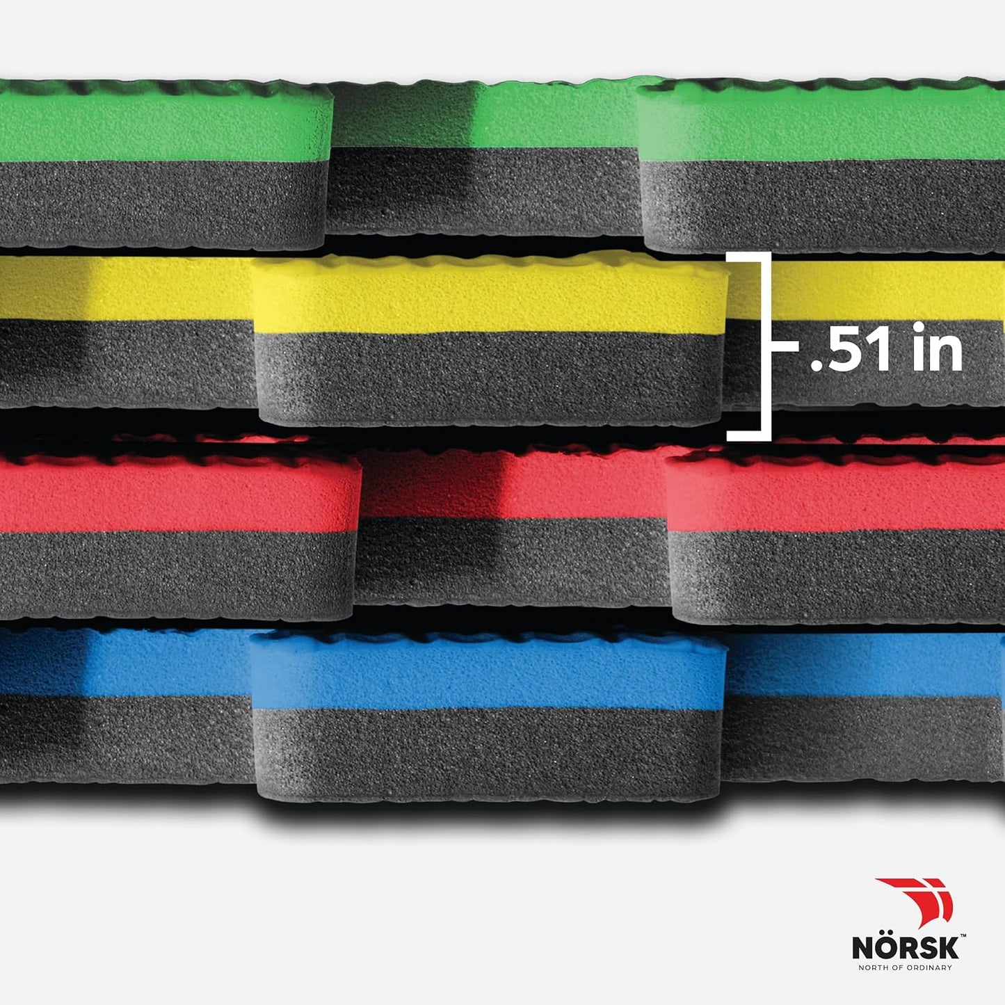 Norsk Reversible Kids Puzzle Play Mats 1/2" Thick EVA Interlocking Foam Tiles (Multicolor/Black 28 Tiles - 112 sq. Ft. 1/2" Thick)