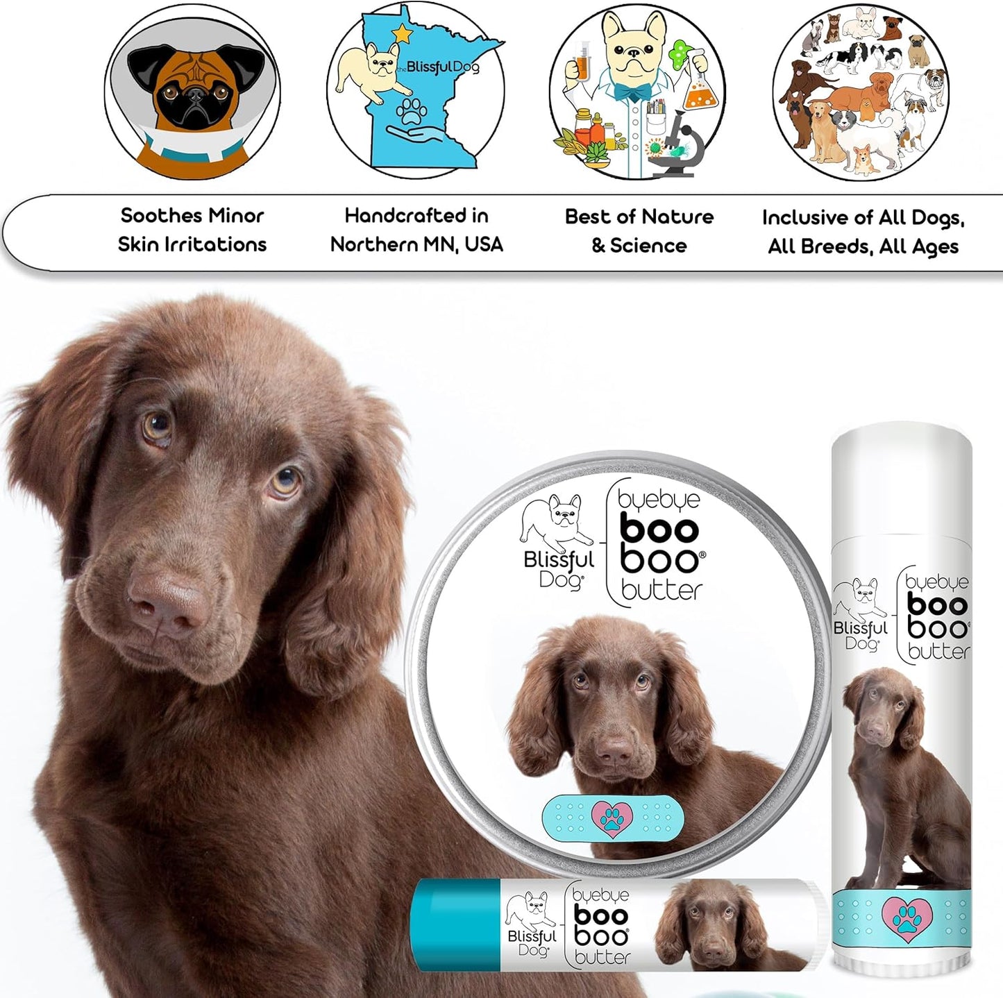 The Blissful Dog Flat-Coat Retriever Boo Boo Butter, 2-Ounce