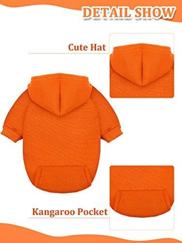 6 Pieces Dog Hoodie Dog Clothes Sweaters with Hat, Pet Winter Clothes Warm Hoodies Coat Sweater for Small Dogs Chihuahua(S)