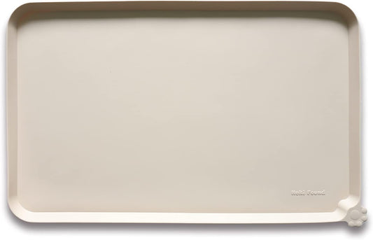 Hoki Found L Silicone Non Slip Pet Dog Cat Bowl Mats - Waterproof Dog Cat Food Mats for Carpet - PapayaWhip