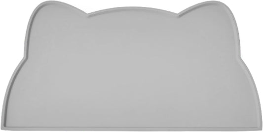 Cat Food Mat, Silicone Pet Feeding Mat for Floor Non-Slip Waterproof Dog Water Bowl Tray Cushion (17" x 10", Dark Gray)