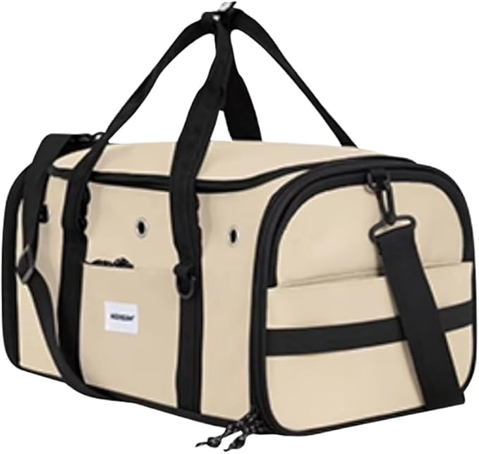 Pet Carrier Bag, Foldable Cat Bag Airline Approved, Soft-Sided Cat Travel Bag, Washable Dog Carrier Privacy Protection for Home Outdoor Travel(S, Brown)