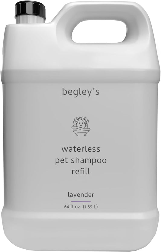 Begley's No Rinse Waterless Pet Shampoo, Bathless Cleaning, Deodorizing, and Odor Removal for a Shiny, Fresh Smelling Coat - Effective for Dogs, Puppies, and Cats - Refill, Fresh Lavender