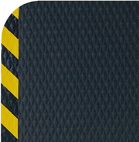 American Floor Mats Hog Heaven 5/8 inch Black & Yellow Border 5' x 8' Nitrile Backed Anti-Fatigue Comfort Mat