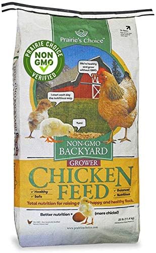 Prairie's Choice Non-GMO Backyard Chicken Feed - Starter/Grower Formula, 25lbs