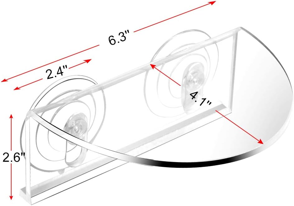 2Pack Aquarium Shelf,Transparent Acrylic Ledge Plants Holder for Substrate and Live Plants,with Strong Suction Cups for Fish Tank Multi-layer Decorations