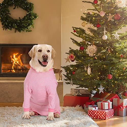 Yeapeeto Dog Onesie Surgery Recovery Suit for Large Medium Bodysuit Dogs Pajamas PJS Full Body for Shedding, Prevent Licking, Wound Protection, Cone Alternative (5XL, Pink)