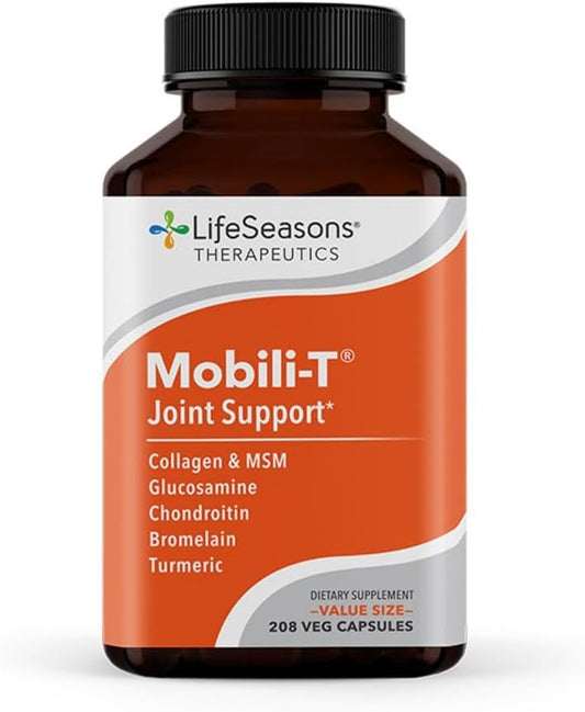 LifeSeasons Mobili-T - Joint Support Supplement - Reduces Aches & Discomforts - Increase Range of Motion - Rebuild Tissue & Cartilage - MSM Chondroitin Collagen Glucosamine & Turmeric - 208 Capsules