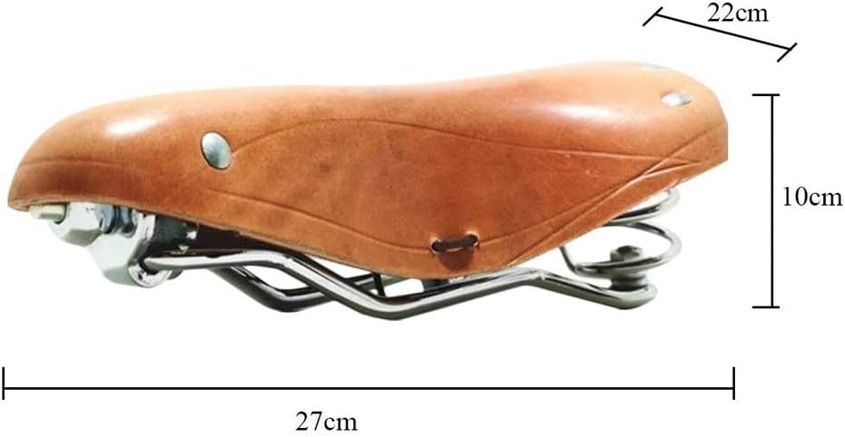 UNISTRENGH English Vintage Bicycle Saddle Touring City Saddle Comfortable Comfort Leather Bicycle Seat with Spring Rivets for Women Men