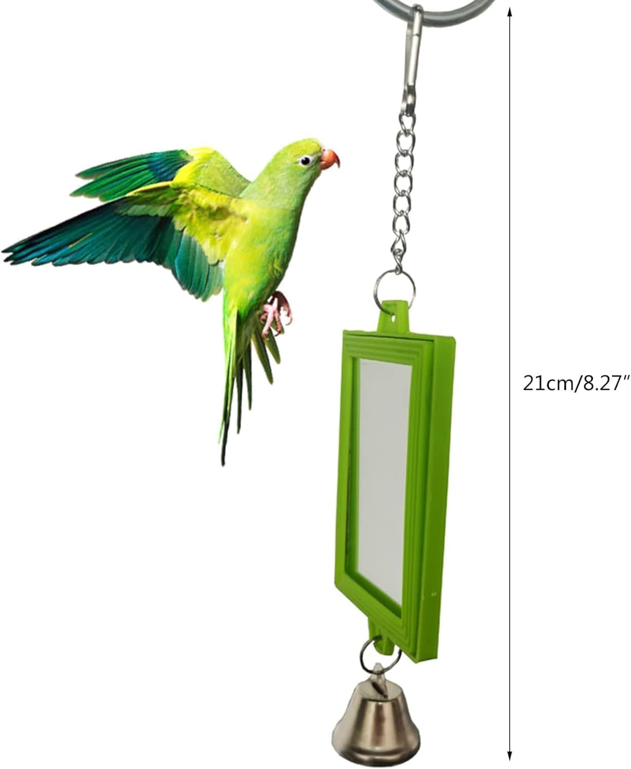 1Pc Random Color Pet Bird Mirror with Bell Interactive Parrot Toys for Budgies Parakeets Conures, Pet Supplies