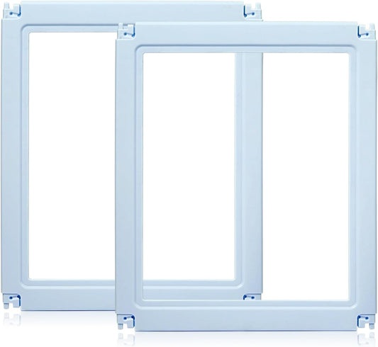 DIY Clear Acrylic Dog Playpen House,Quick Easy Assembly and Disassembly,Strong Floor Suction,Indoor and Outdoor Use,Easy Cleansing Puppy Fence (Sky Blue, 23.6" H, 2PCS)