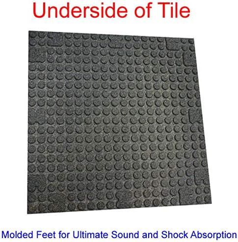 American Floor Mats - Extreme Rubber Gym Tiles - 1 Inch Thick Colorful Rubber Gym Mats - Superior Shock and Sound Absorbing Mats - 35% Gold/Grey/White 4 Mat Pack (Covers 16 Sq Ft)