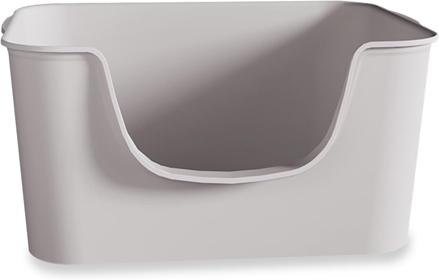 Small Cat Litter Box with High Sides,Cat Boxes for Indoor Cats,Cat Litter Pan for Kitty,Litter Box with Low Entry,Easy to Clean,Anti-Splashing (Grey)