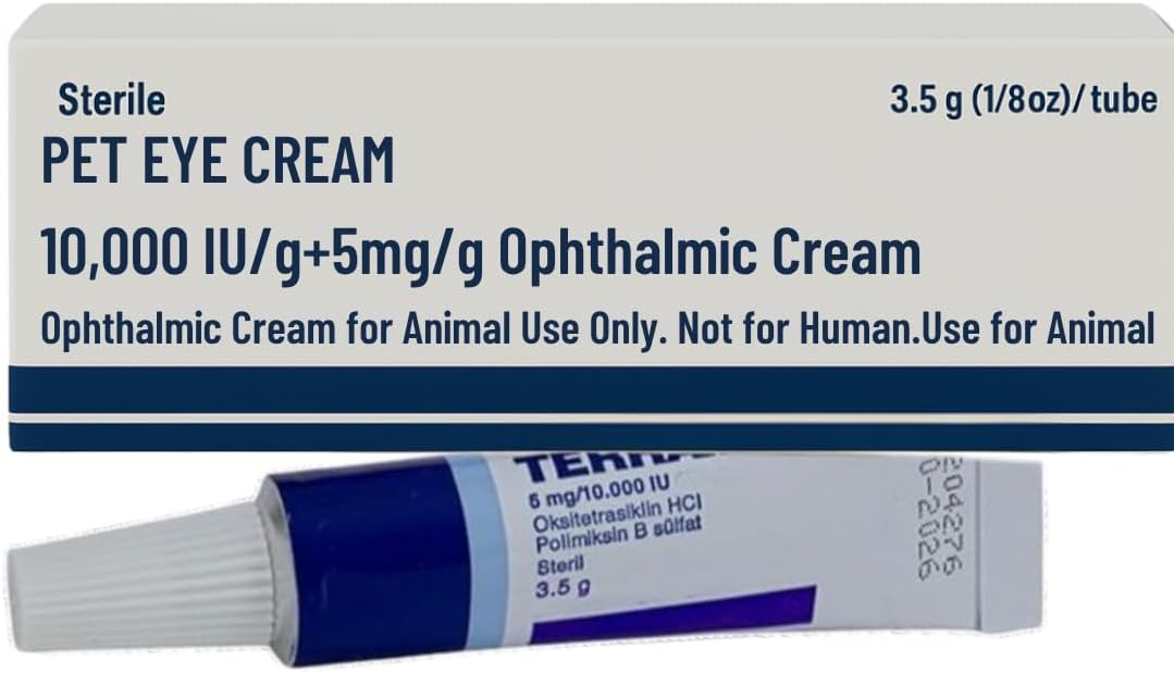 Pet Eye Cream Health, Premium Eye Cream for Cats, Dogs, Cattle, Sheep, Horse and Bird 3.5 gr/1 Tube for All Pets, Premium Tube Cream