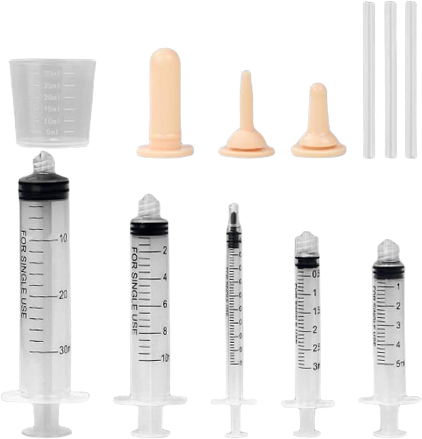 Suxgumoe Pet Feeding Bottle Set, Feeding Silicone Nipple with Bottle and Syringes, Reusable Pet Nursing Kits Feeding Tools for Rabbits, Small Animals (3 Nipples+5 Syringes + 1 Measuring Cup)