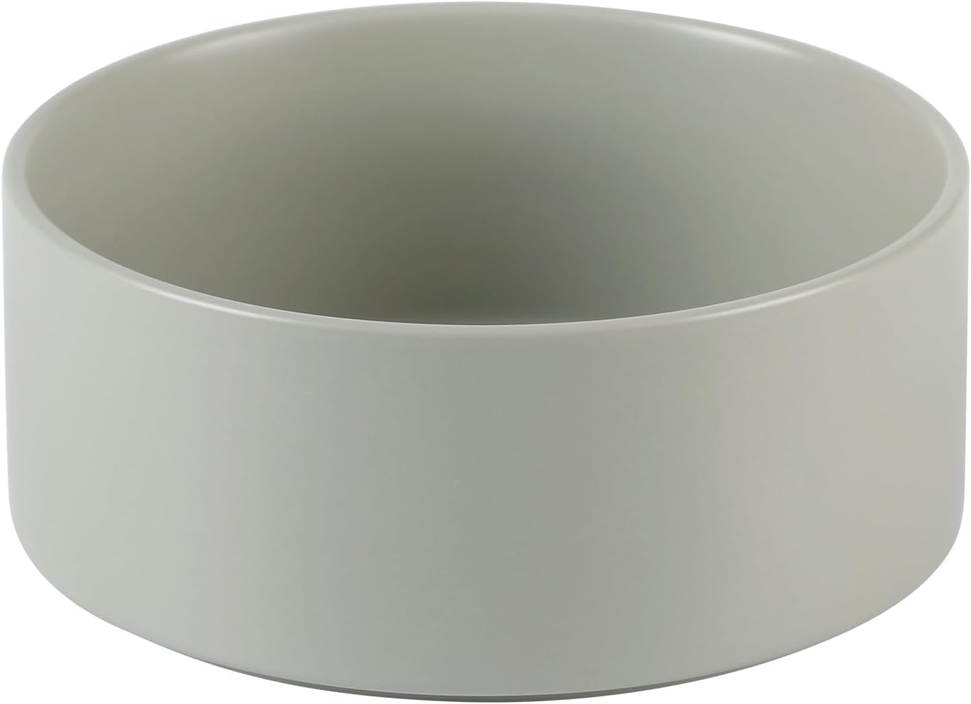 Ceramic Dog Bowl, Food and Water Bowl for Medium Breed Dog, Pet Bowl for Replacement (7.3 inch, Single Bowl, Grey)