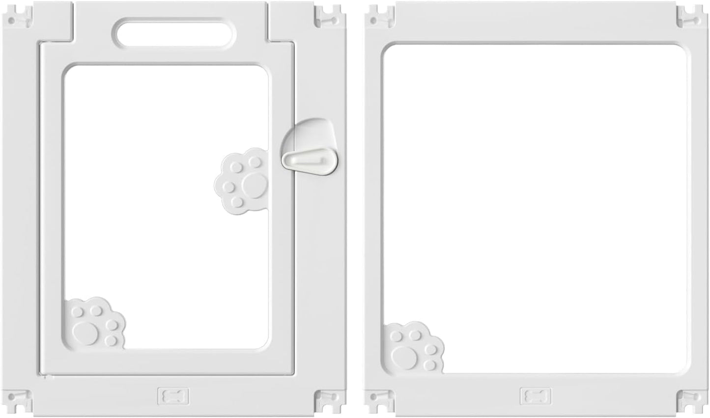 Acrylic Clear Dog Play Pen Indoors, Puppy Playpen with Door for Small Dogs Puppies, Transparent Plastic Pet Playpen Cage Fence Crate Kennel for Cat Kitten Rabbit Bunny Ferret etc (White-2 Panels)