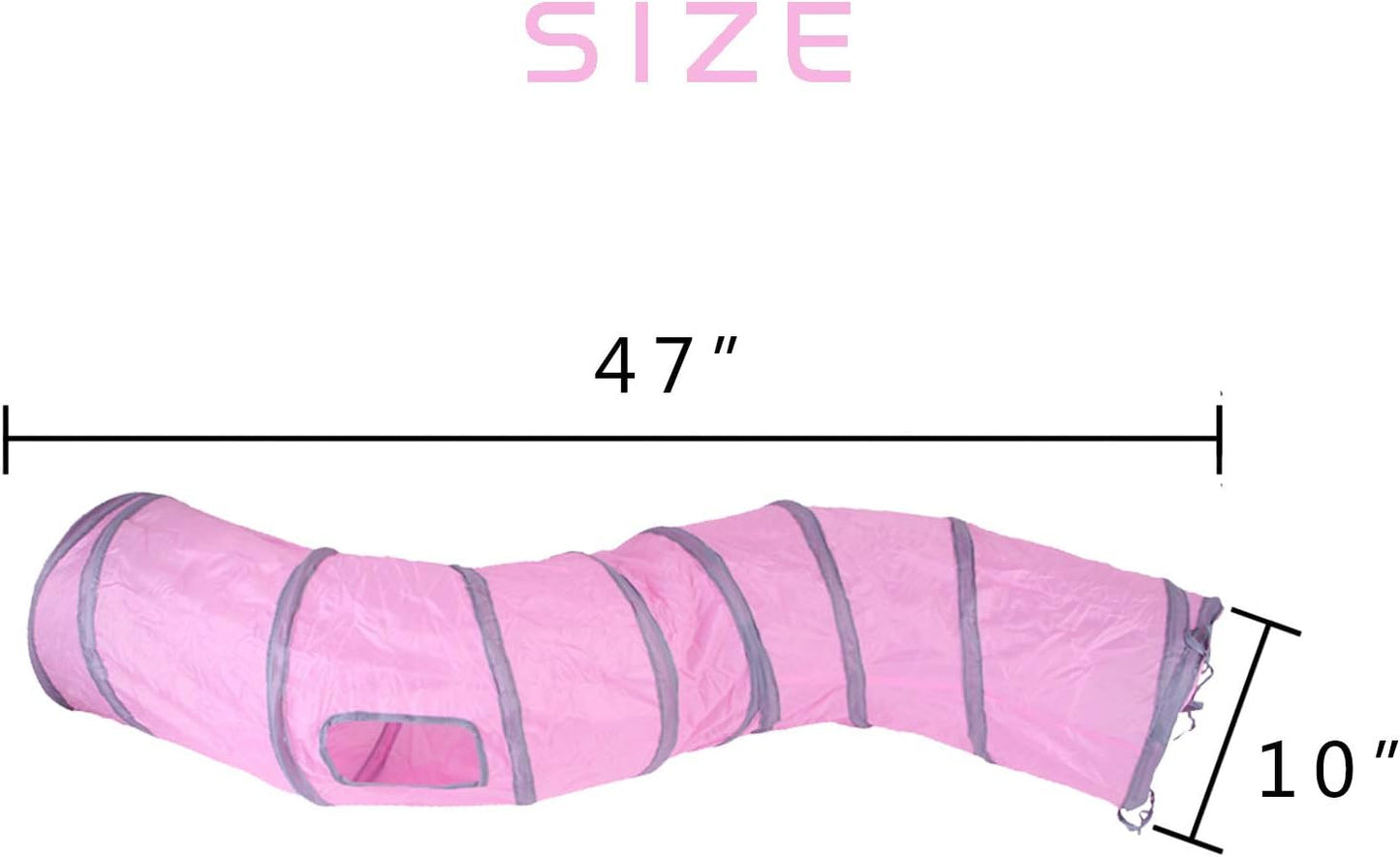 iCAGY Cat Tunnel for Indoor Cats Interactive, Rabbit Tunnel Toys, Pet Toys Play Tunnels for Cats Kittens Rabbits Puppies Crinkle Pop Up 47" Shape S