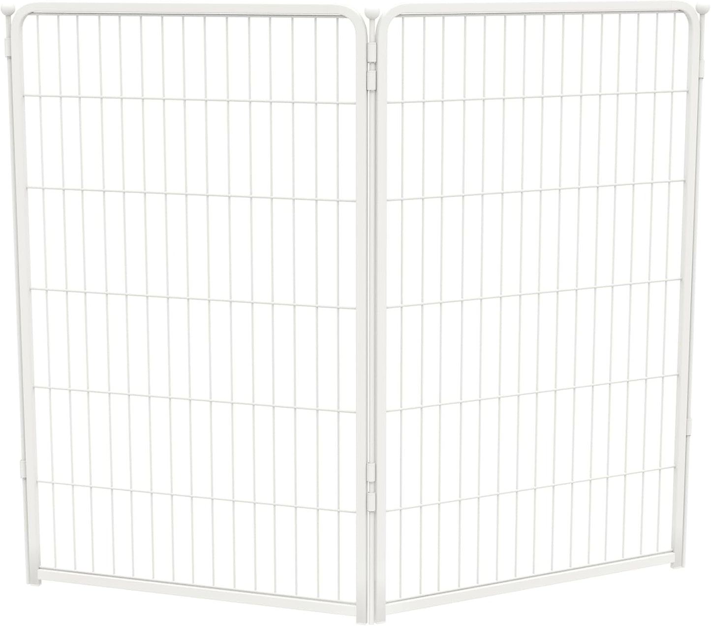 FXW Homeplus Unleashed Indoor Dog Playpen - Stress-Free and Safe Play, Heavy Duty 45 Inch 2 Wire Panels Dog Pen for Large Dogs, White│Patented
