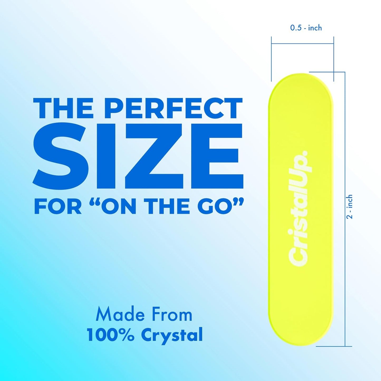 Crystal Nail File 1.6 in, Mini Glass File Ideal for Wallet, Durable, Gentle on Nails, Perfect for Travel, Home, Office and On the Go, Compact for Quick Touch Ups